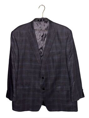 Lauren Ralph Lauren Mens Gray Blazer Sport Jacket 48L Silk & Wool, P2P 23”